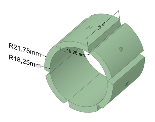 comprare Rivestimento di NiCuNi dei magneti del neodimio di segmento dell'arco N52 per i motori online manufacture